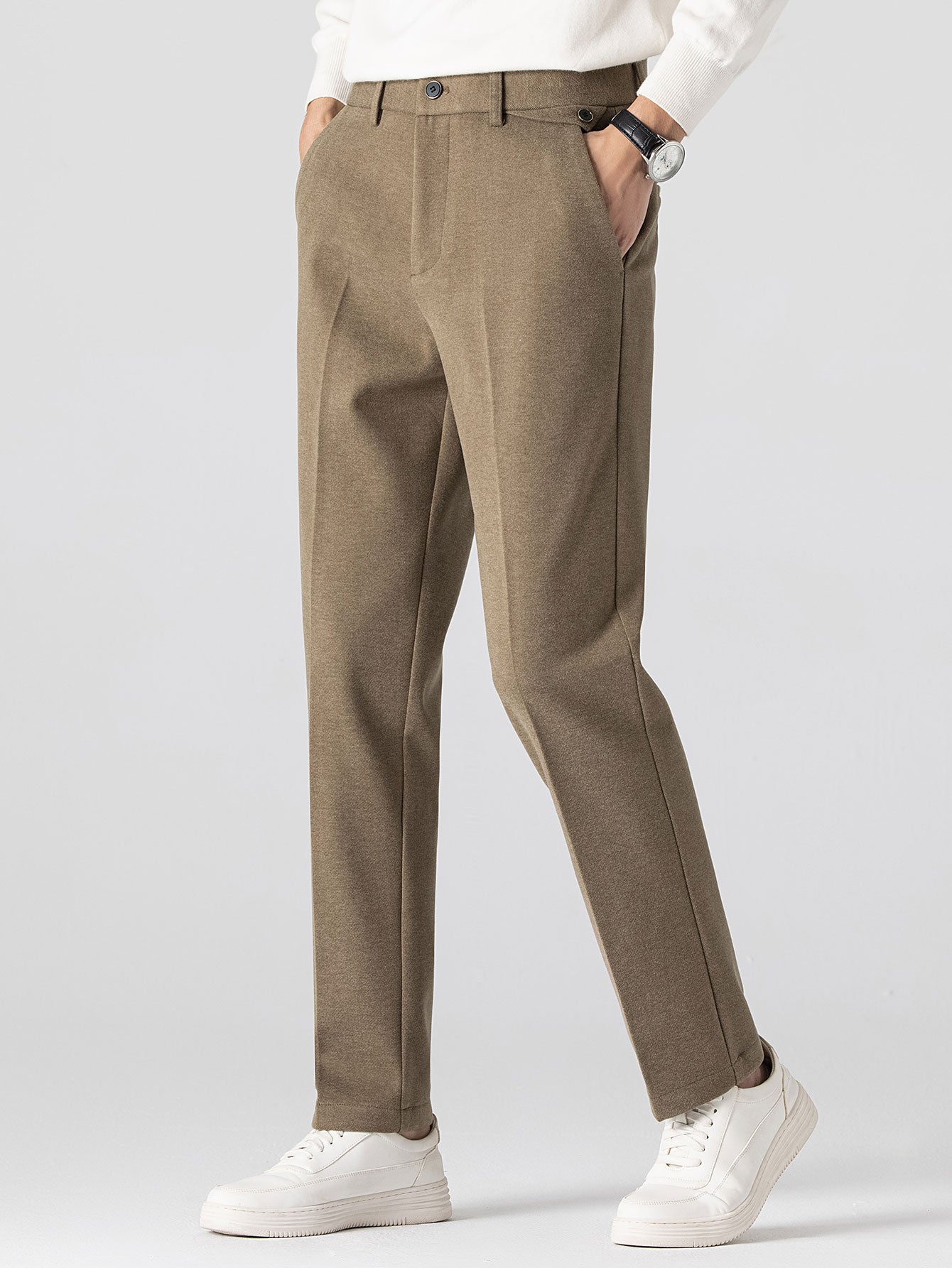 Pantalones de lana de pierna recta