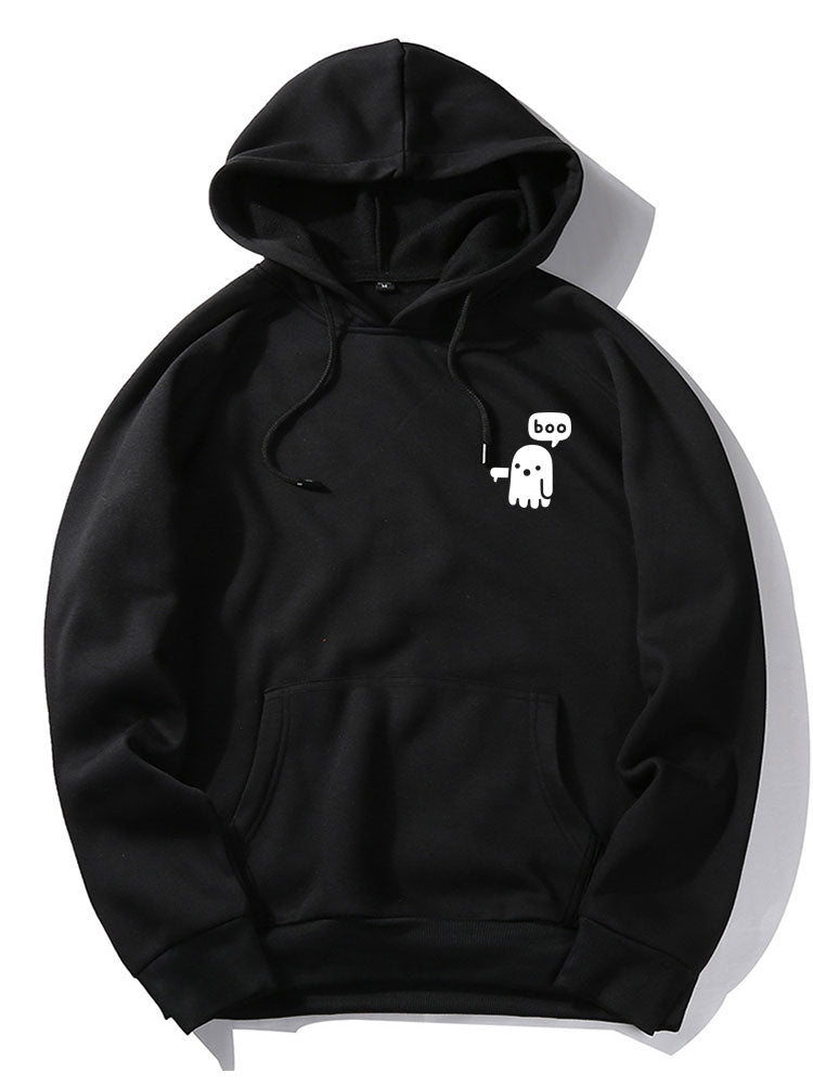 Cartoon Ghost Print Hoodie