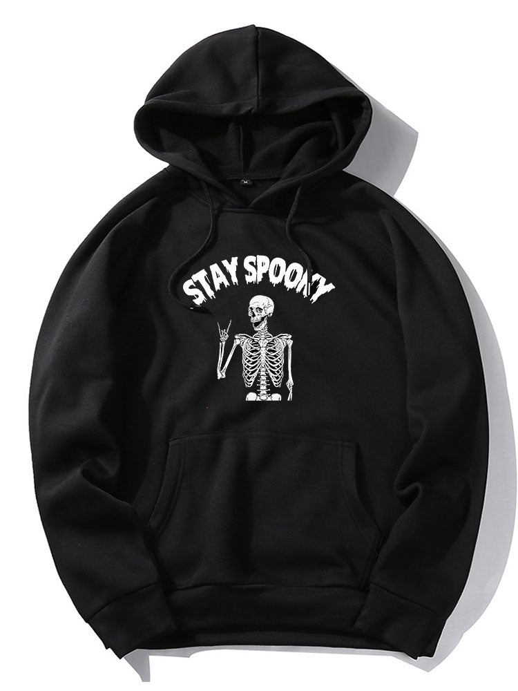 Halloween Skeleton Print Hoodie